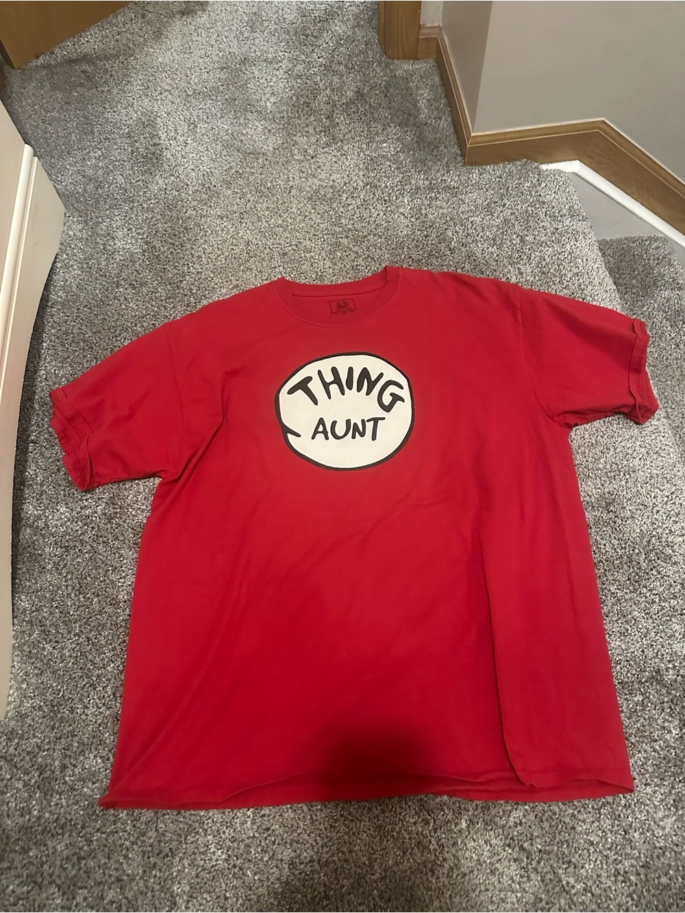 Fruit of the Loom Red 'Thing Aunt' Short Sleeve Graphic Tee